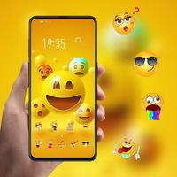 Cute funny 3D Emoji face expression  theme poster