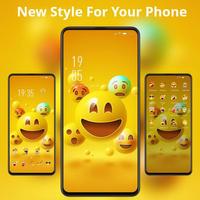 Cute funny 3D Emoji face expression  theme syot layar 1