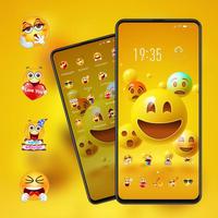 Cute funny 3D Emoji face expression  theme syot layar 2