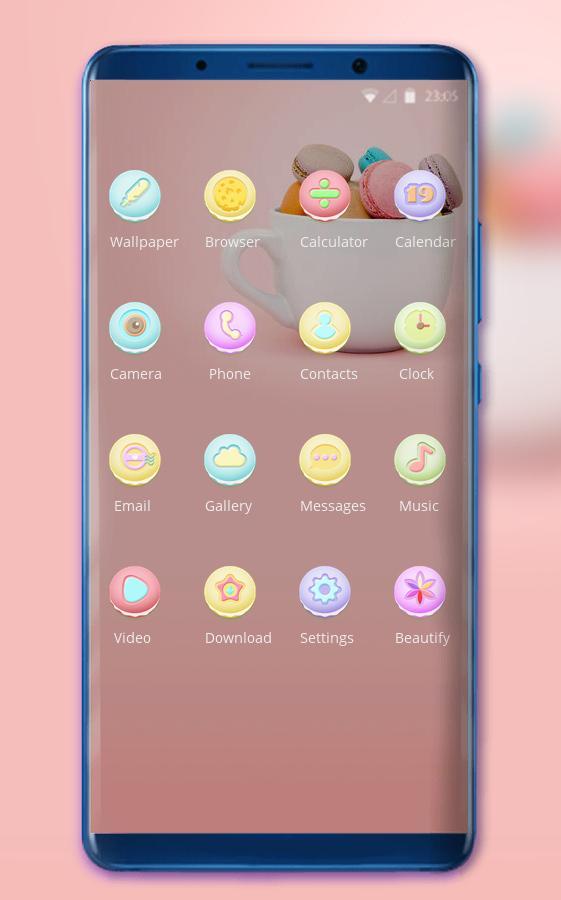 Theme For Pink Cute Macaron Bright Day Wallpaper For Android