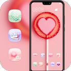 Pink love lollipop theme galaxy s10 sweet launcher simgesi