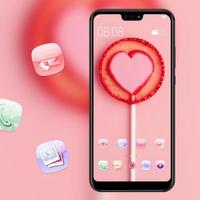 Pink love lollipop theme galaxy s10 sweet launcher ảnh chụp màn hình 3