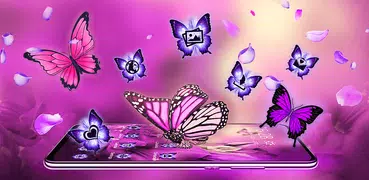 Beautiful Purple Butterfly Flower Theme 2019