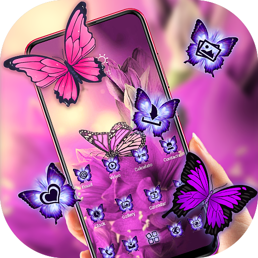 Beautiful Purple Butterfly Flower Theme 2019