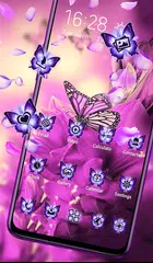 Beautiful Purple Butterfly Flower Theme 2019 APK download
