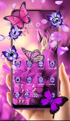 Beautiful Purple Butterfly Flower Theme 2019 APK download