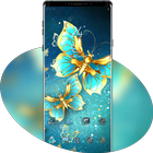 Blue Golden Butterfly Noble Symbol theme simgesi