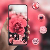 Flower theme | elegant beautiful flowers with dew ポスター