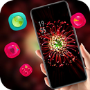 Red glowing full bloom flower theme APK