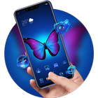 Blue Butterfly theme Bright Wing Neon Animals آئیکن