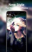 Romantic bright starlight butterfly girl theme پوسٹر