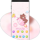 Cute Pink Diy Bear Star theme APK
