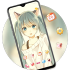 Anime theme | adorable long ha ikona
