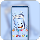 Happy cup glass theme | water launcher wallpaper-APK