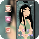 Hand drawing theme Melancholy girl APK