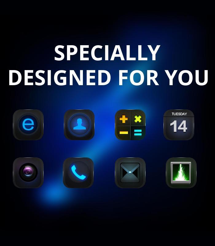 Cool Tech Dark Blue Neon Lightning Theme For Android Apk Download - roblox icon aesthetic blue neon