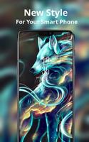 Colored Light Effect Wolf theme Cool Animals Affiche