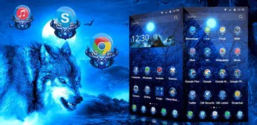 3D Ice Wolf Theme