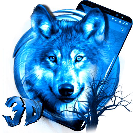 3D-Eis-Wolf-Thema