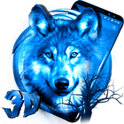 3D Ice Wolf Theme 图标