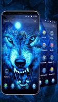 3D Ice Wolf Theme پوسٹر
