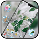 Nature theme winter hanging frost leaves APK