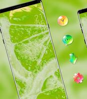 Nature bright fresh green lemon bubble theme الملصق