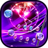 Blue-violet crystal spherical cool theme 2019 icono