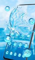 Glass crystal butterfly theme with water quality ảnh chụp màn hình 1