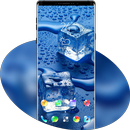 Waterdrop Blue square glass ice cubes theme aplikacja