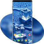 Waterdrop Blue square glass ice cubes theme-icoon
