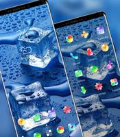 Waterdrop Blue square glass ice cubes theme скриншот 1