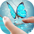 Blue-green crystal butterfly glitter theme 2019 icono