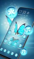 Blue-green crystal butterfly glitter theme 2019 Affiche