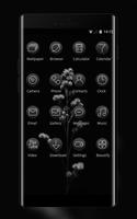 Tema bunga hitam | Mi Power Pro screenshot 1