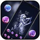 Space galaxy theme astronaut climbing a ladder APK