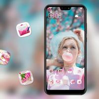 Spring cute pretty girl under flowers sunny theme captura de pantalla 3