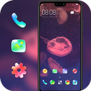 Pink transparent jellyfish in the sea theme APK