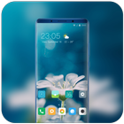 Theme for blurry white flower wallpaper icon