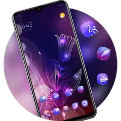 Baixar Abstract Neon Shiny Purple Flo APK