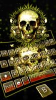 Weed Skull Rasta Keyboard Theme syot layar 1