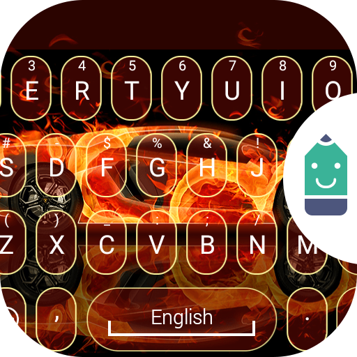 Fire Sports Car Theme Keyboard