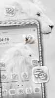 White Lion Launcher Theme Affiche