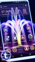 Neon Fountain Light Theme الملصق