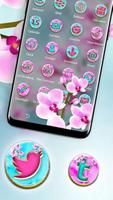 Pink Orchid Flower Theme syot layar 1