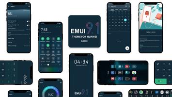Dark Emui-9.1 Theme for Huawei الملصق