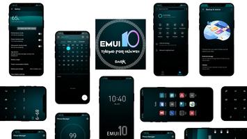 Dark Emui 10 Theme for Huawei Poster