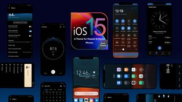 Os15 Dark Theme for Huawei الملصق