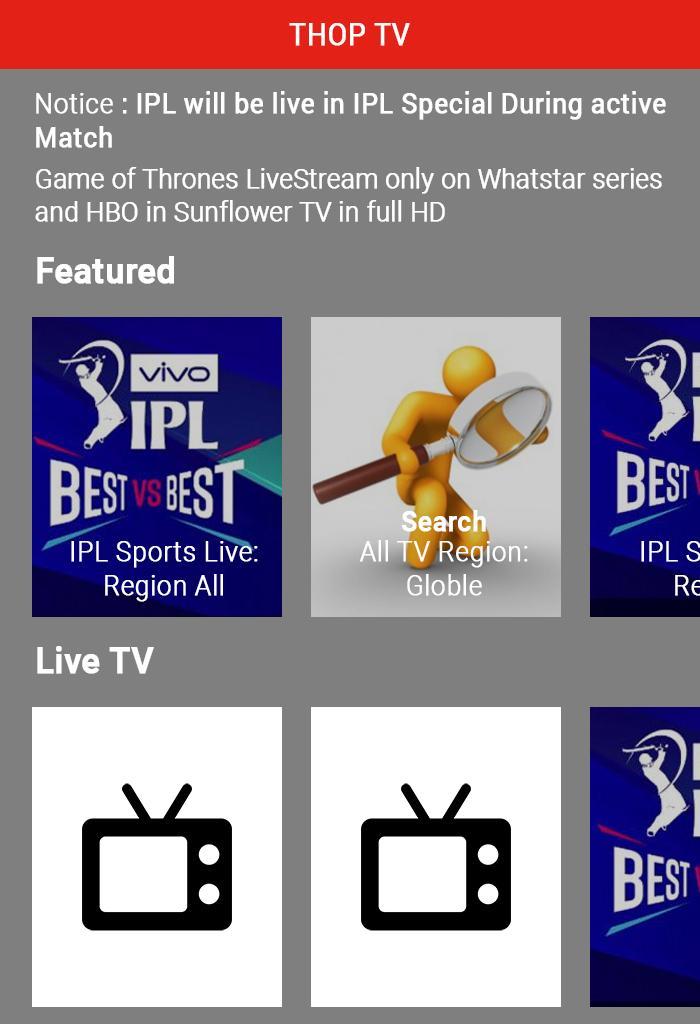 Thop Tv Free Hd Live Tv Guide For Android Apk Download