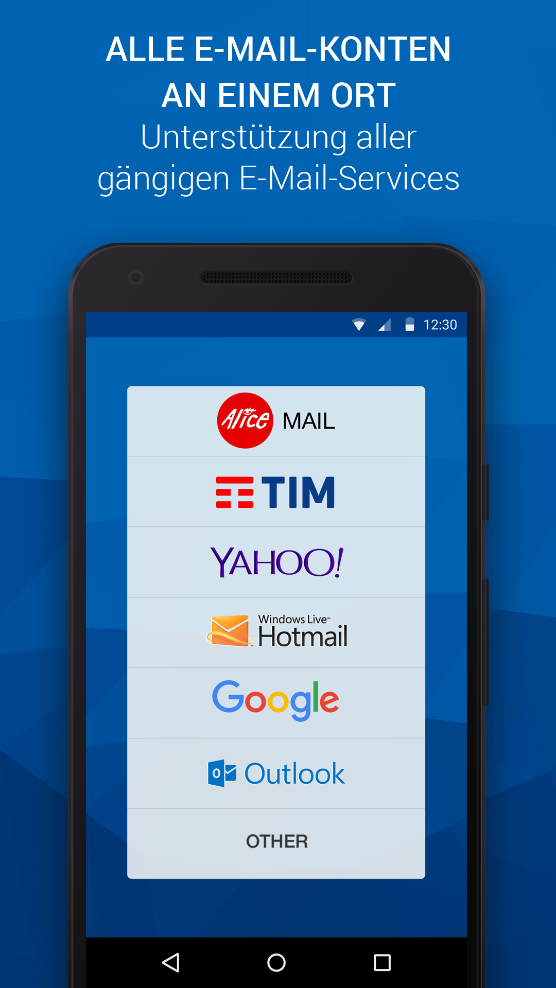 ALICE MAIL PARAMETRI ANDROID